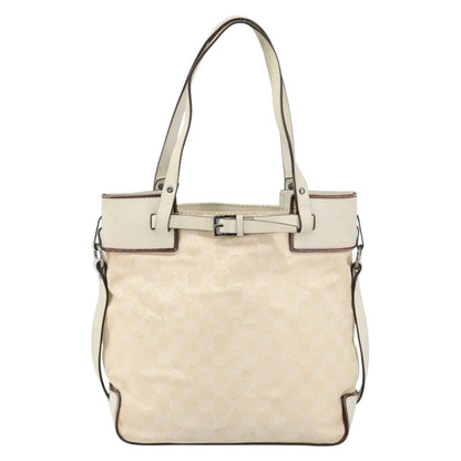 Gucci Belted Bucket Tote GG Canvas with Leather, BEIGE, CANVAS, Tote bag