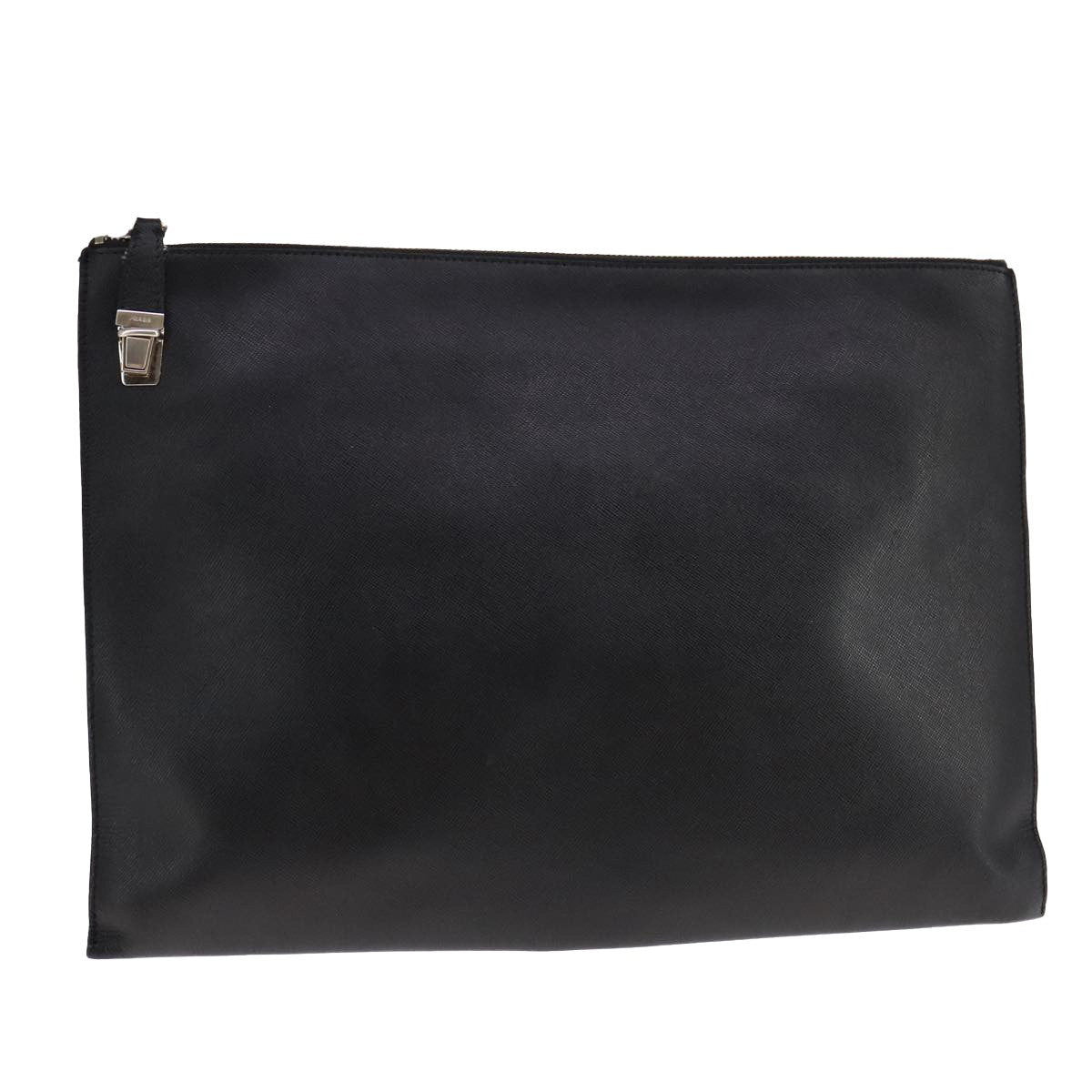 Prada Vintage Pouch Leather, BLACK, LEATHER, Clutche & pouche