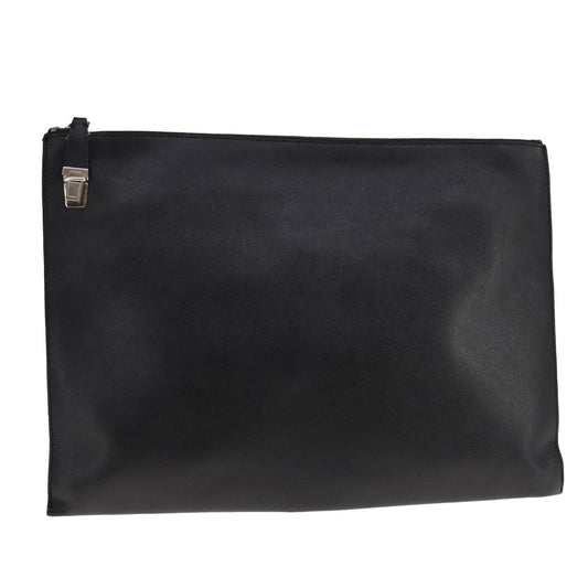 Prada Vintage Pouch Leather, BLACK, LEATHER, Clutche & pouche