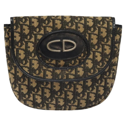 Christian Dior Vintage Flap Crossbody Bag Canvas, NAVY, CANVAS, Shoulder bag