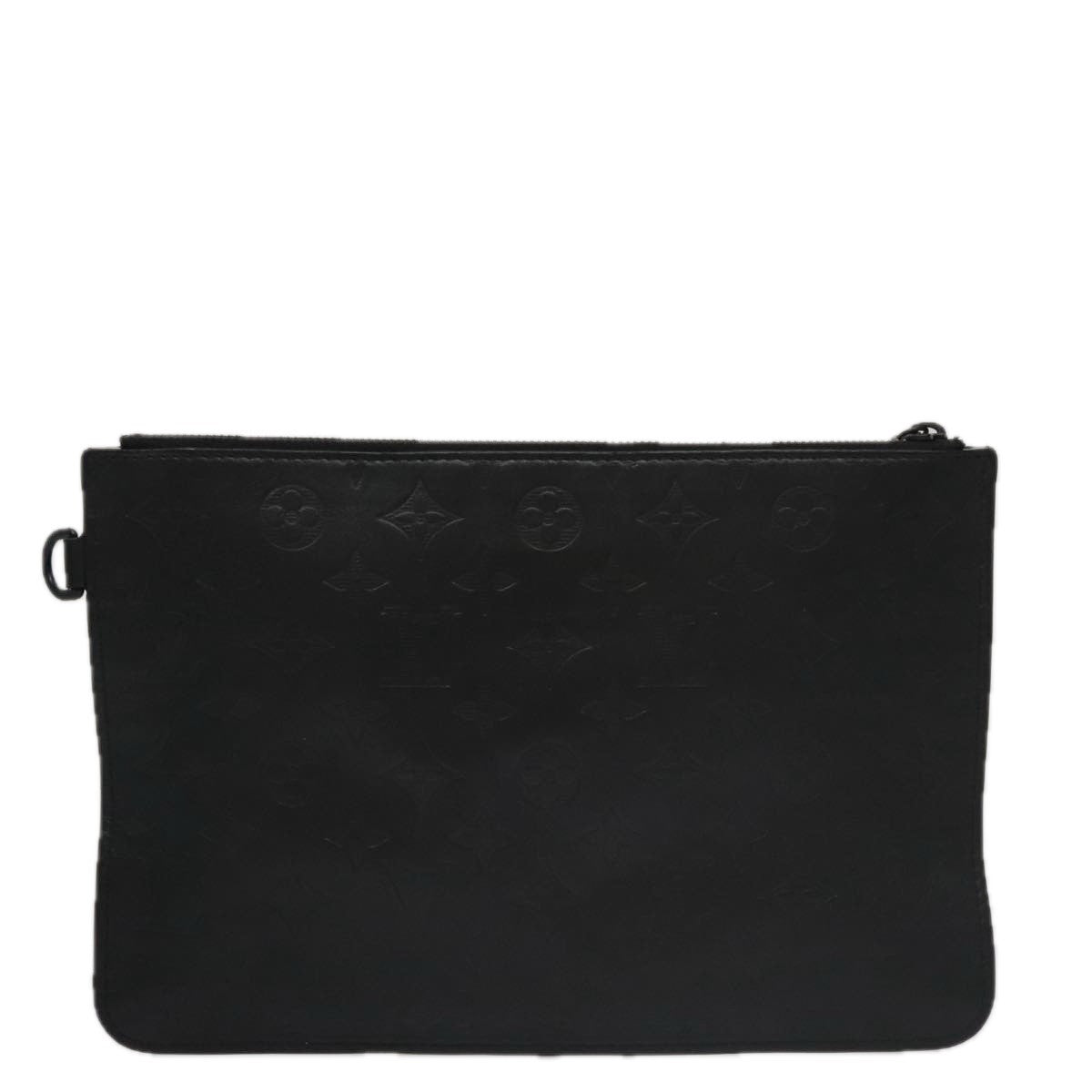 Louis Vuitton Neverfull Pochette Monogram Empreinte Giant, BLACK, LEATHER, Clutche & pouche