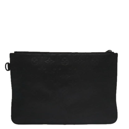 Louis Vuitton Neverfull Pochette Monogram Empreinte Giant, BLACK, LEATHER, Clutche & pouche