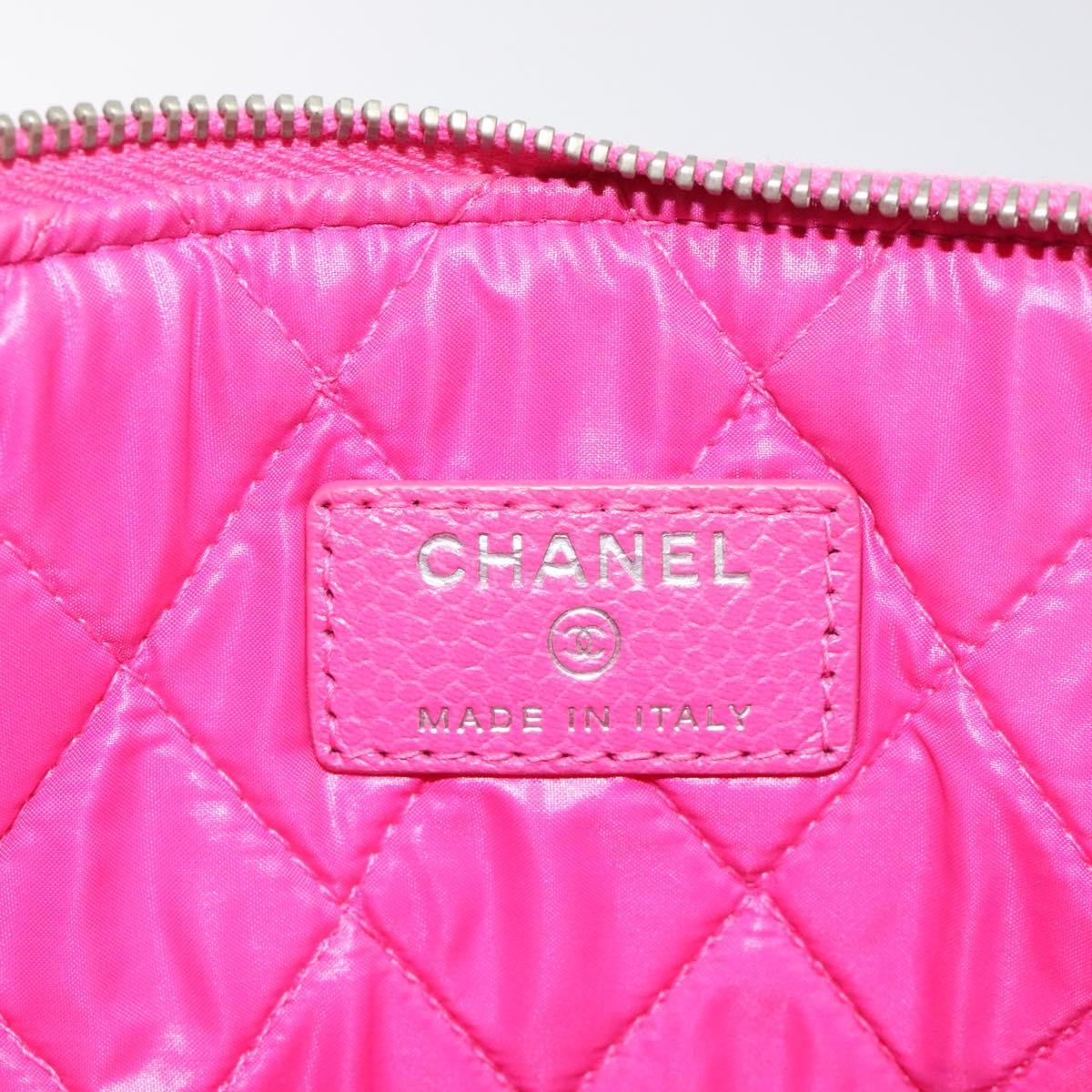 Chanel O Case Clutch Quilted Caviar, PINK, LEATHER, Clutche & pouche