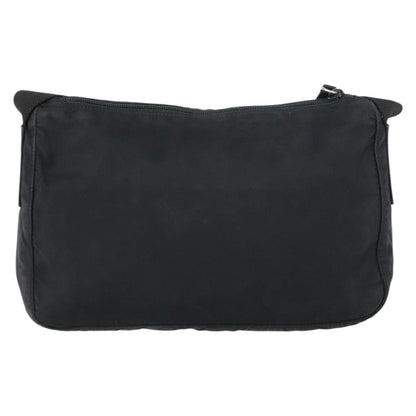 Prada Front Zip Messenger Bag Tessuto, BLACK, NYLON, Shoulder bag