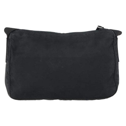 Prada Front Zip Messenger Bag Tessuto, BLACK, NYLON, Shoulder bag