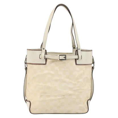 Gucci Belted Bucket Tote GG Canvas with Leather, BEIGE, CANVAS, Tote bag