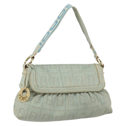 Fendi Chef Shoulder Bag Zucca Canvas, BLUE, CANVAS, Shoulder bag