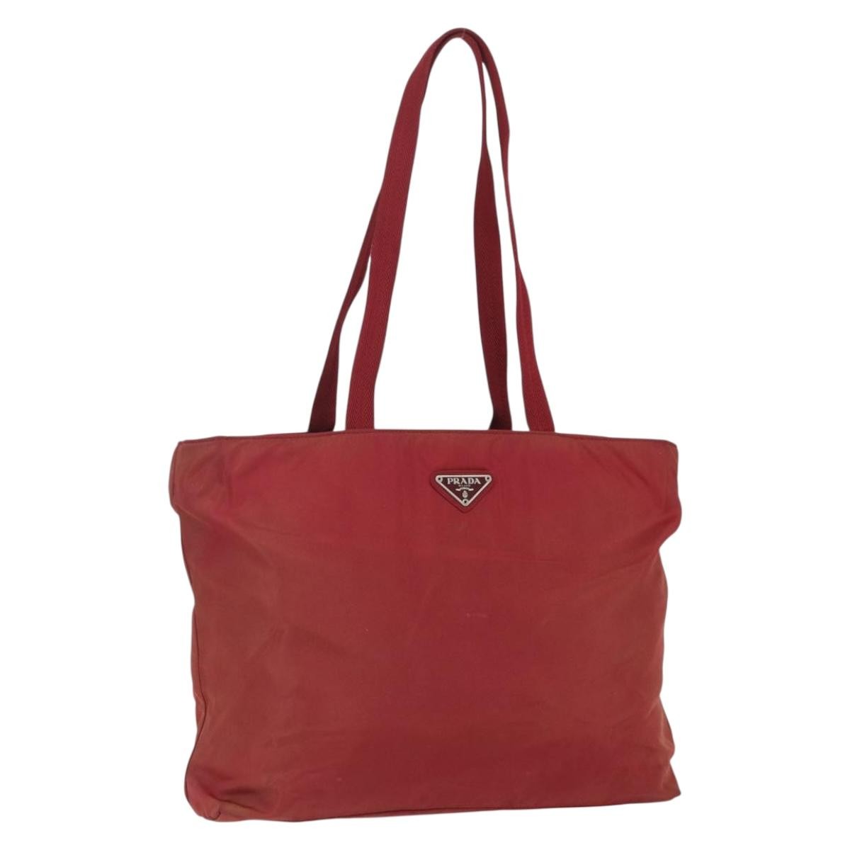 Prada Vintage Tote Tessuto, RED, NYLON, Tote bag