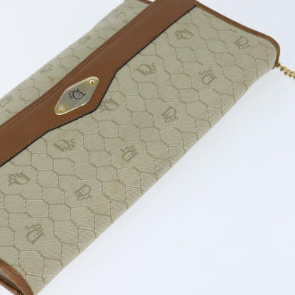 Christian Dior Vintage Honeycomb chain Canvas, BEIGE, CANVAS, Shoulder bag