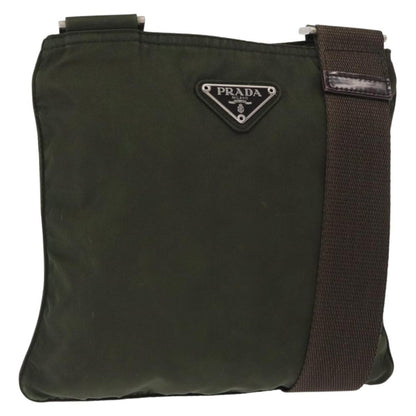 Prada Flat Messenger Bag Tessuto, KHAKI, NYLON, Shoulder bag