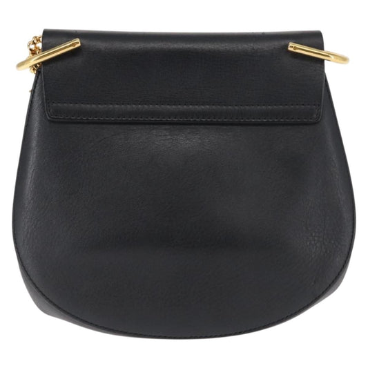 Chloe Drew Shoulder Bag Leather, BLACK, LEATHER, Shoulder bag