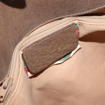 Gucci Vintage Open Shoulder Bag (Outlet) GG Canvas with Leather, BEIGE, PVC, Shoulder bag