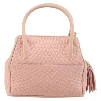 Bally Vintage Handbag Quilted Leather, PINK, LEATHER, Handbag