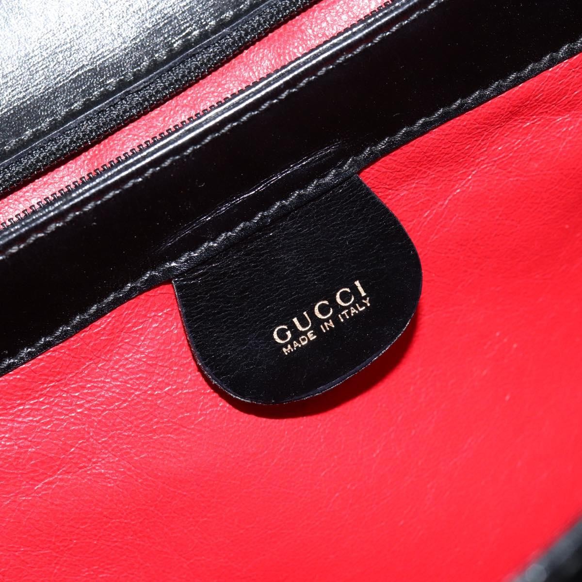 Gucci Vintage Handbag Leather, BLACK, LEATHER, Handbag