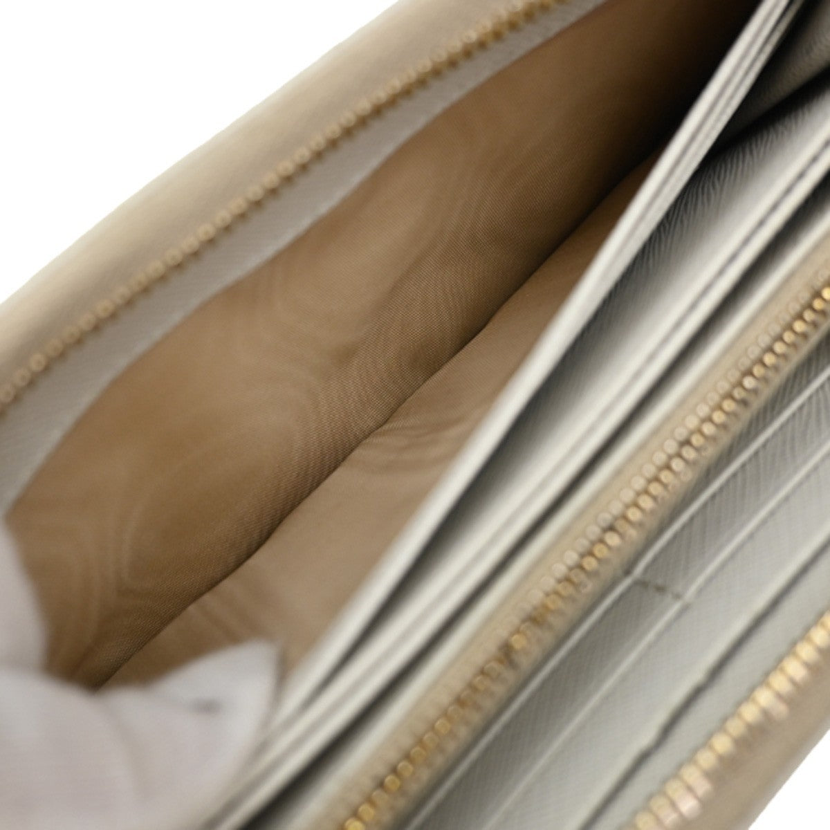 Prada Zip Around Tab Wallet Saffiano Leather, WHITE, LEATHER, Wallets