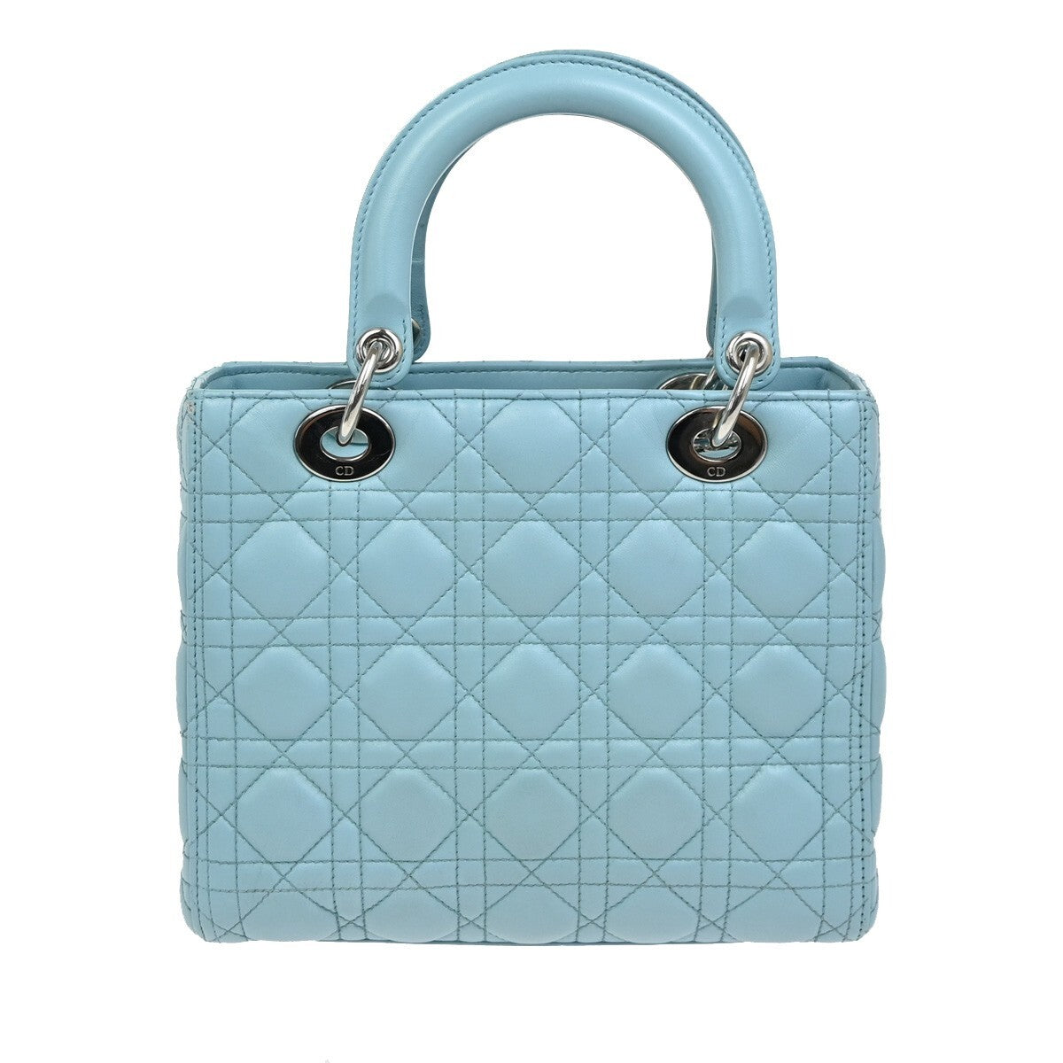 Christian Dior Lady Dior Bag Leather, BLUE, LEATHER, Handbag