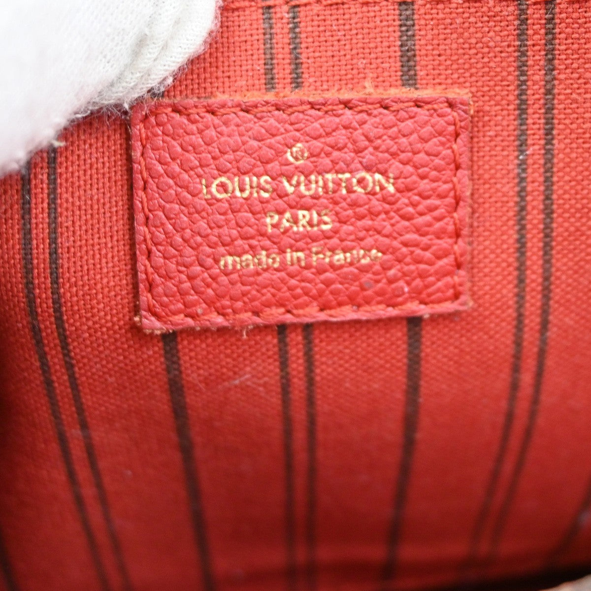 Louis Vuitton Montaigne Handbag Monogram Empreinte Leather, RED, LEATHER, Handbag