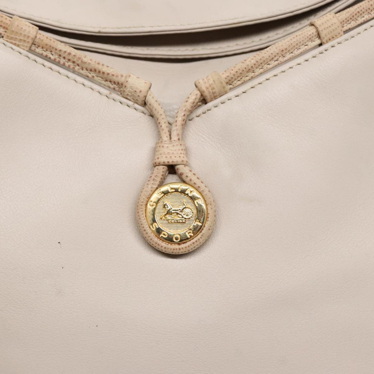 Celine Horse Carriage Shoulder bag Leather, BEIGE, LEATHER, Shoulder bag