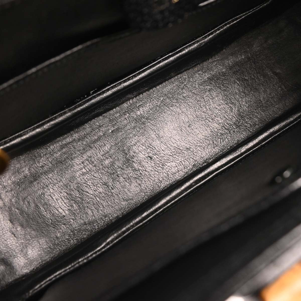 Gucci Vintage Convertible Top Handle Bag Leather, BLACK, LEATHER, Handbag