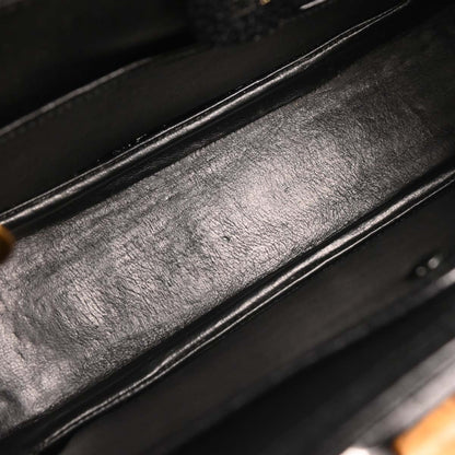 Gucci Vintage Convertible Top Handle Bag Leather, BLACK, LEATHER, Handbag