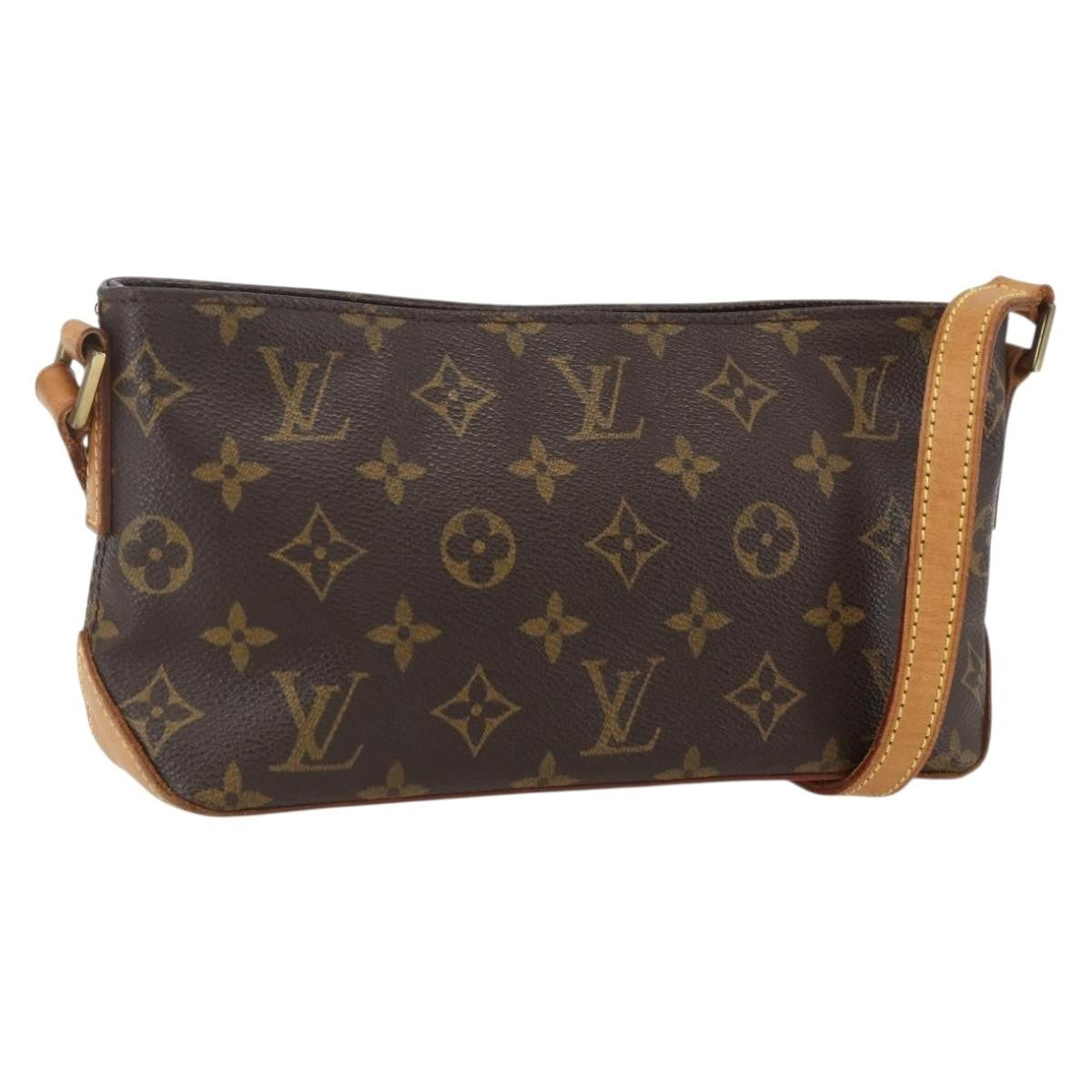 Louis Vuitton Trotteur Handbag Monogram Canvas, BROWN, CANVAS, Clutche & pouche