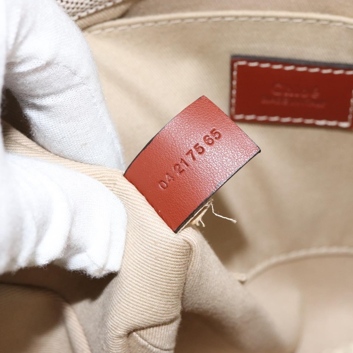 Chloe Woody Convertible Tote Canvas with Leather, BEIGE, CANVAS, Handbag