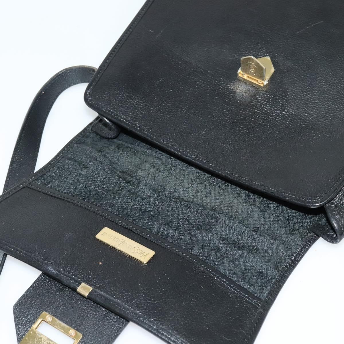 Saint Laurent Vintage Shoulder Bag Leather, BLACK, LEATHER, Shoulder bag