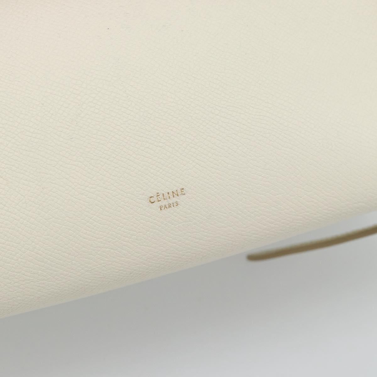 Celine Belt Bag Textured Leather, White, Leather, Handbag