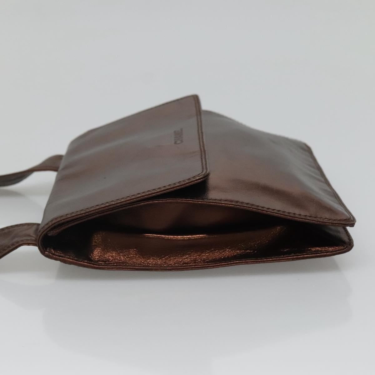 Chanel Vintage Logo Flap Messenger Bag Leather, BROWN, LEATHER, Shoulder bag