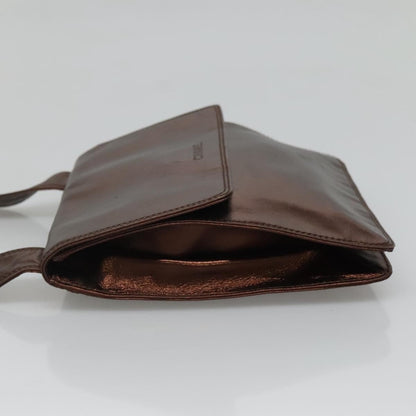 Chanel Vintage Logo Flap Messenger Bag Leather, BROWN, LEATHER, Shoulder bag