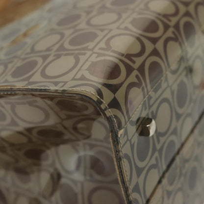 Salvatore Ferragamo Gancini Tote Vinyl, BROWN, SYNTHETIC, Tote bag