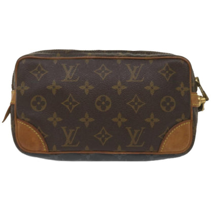 Louis Vuitton Marly Dragonne Clutch Monogram Canvas, BROWN, CANVAS, Clutche & pouche