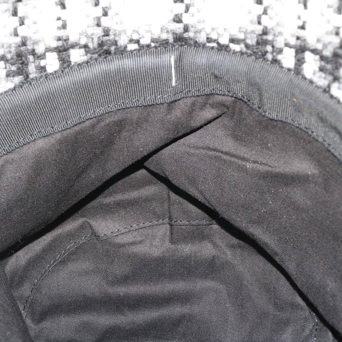 Chanel Beaded CC Bucket Hat Wool, WHITE, WOOL, Head accessory