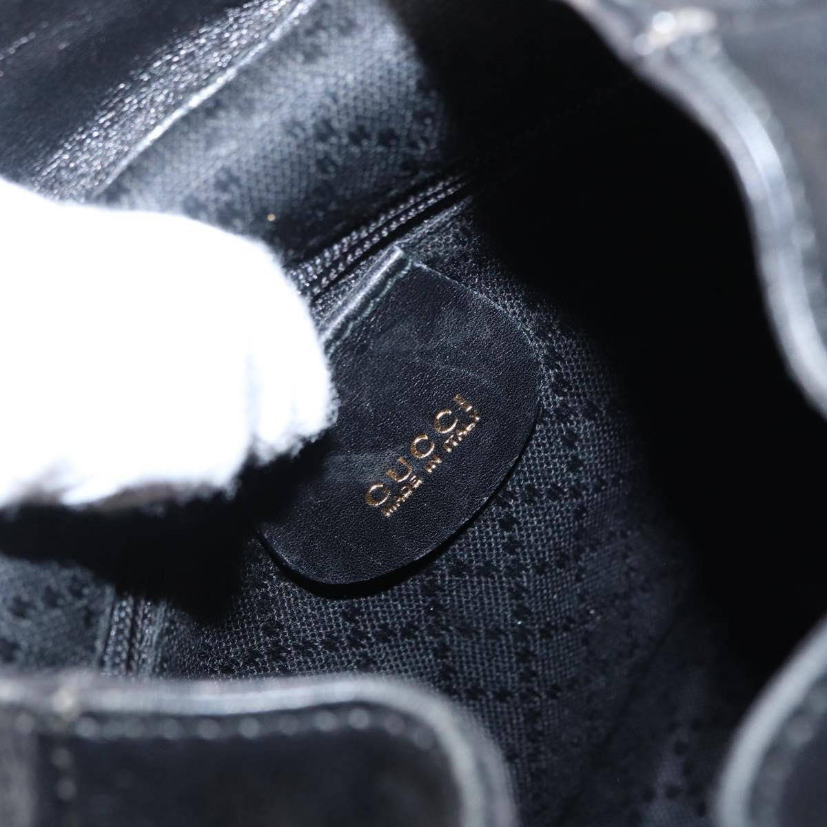 Gucci Vintage Bamboo Backpack Leather, BLACK, LEATHER, Backpack