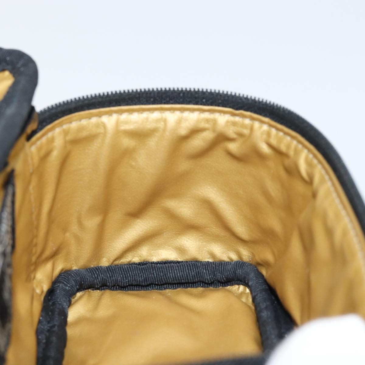 Versace Vanity Hand Bag Canvas and Leather, GOLD, LEATHER, Clutche & pouche