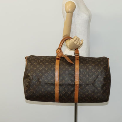Louis Vuitton Keepall Bag Monogram Canvas, BROWN, CANVAS, Travel bag