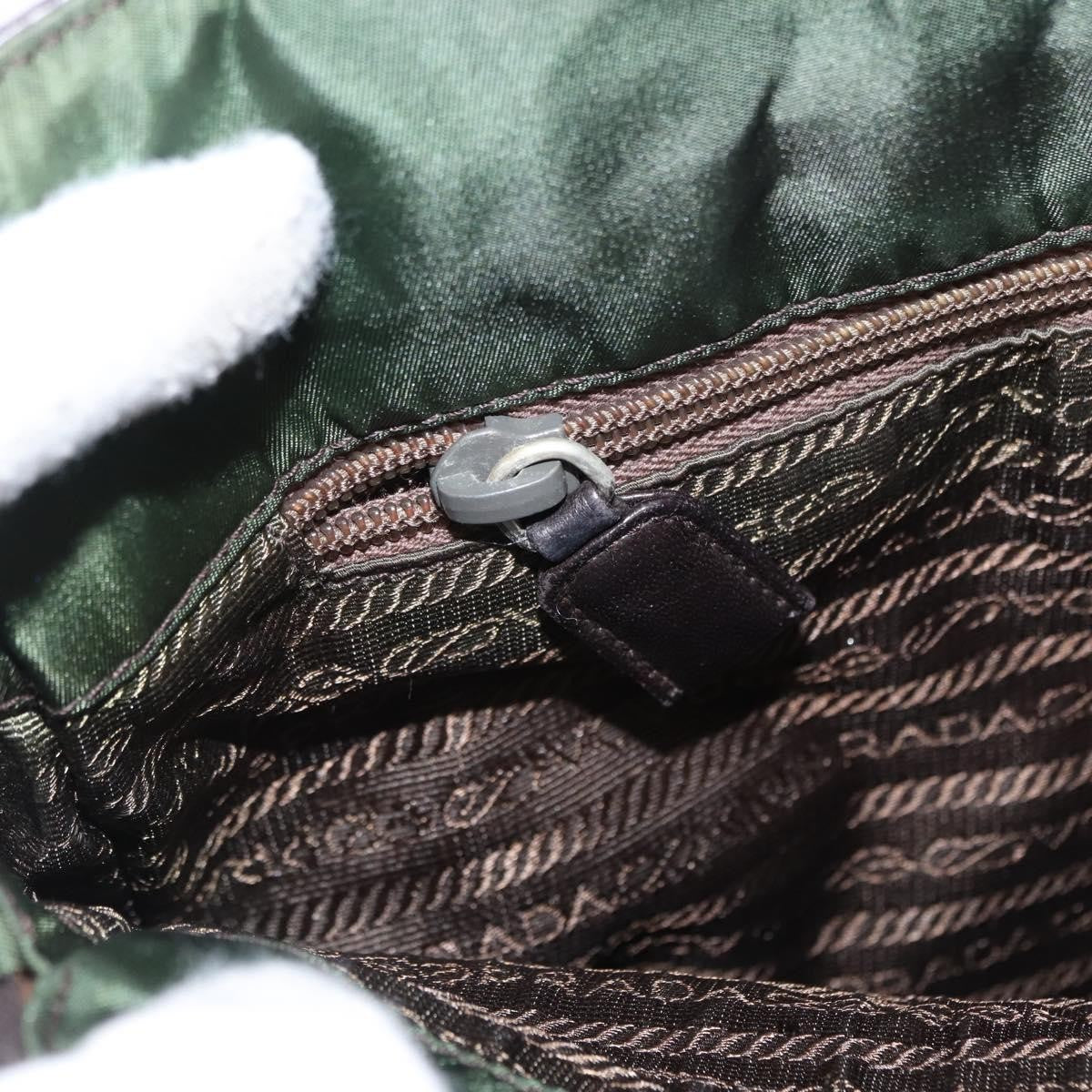 Prada Vintage Tote Tessuto with Leather, BROWN, NYLON, Tote bag