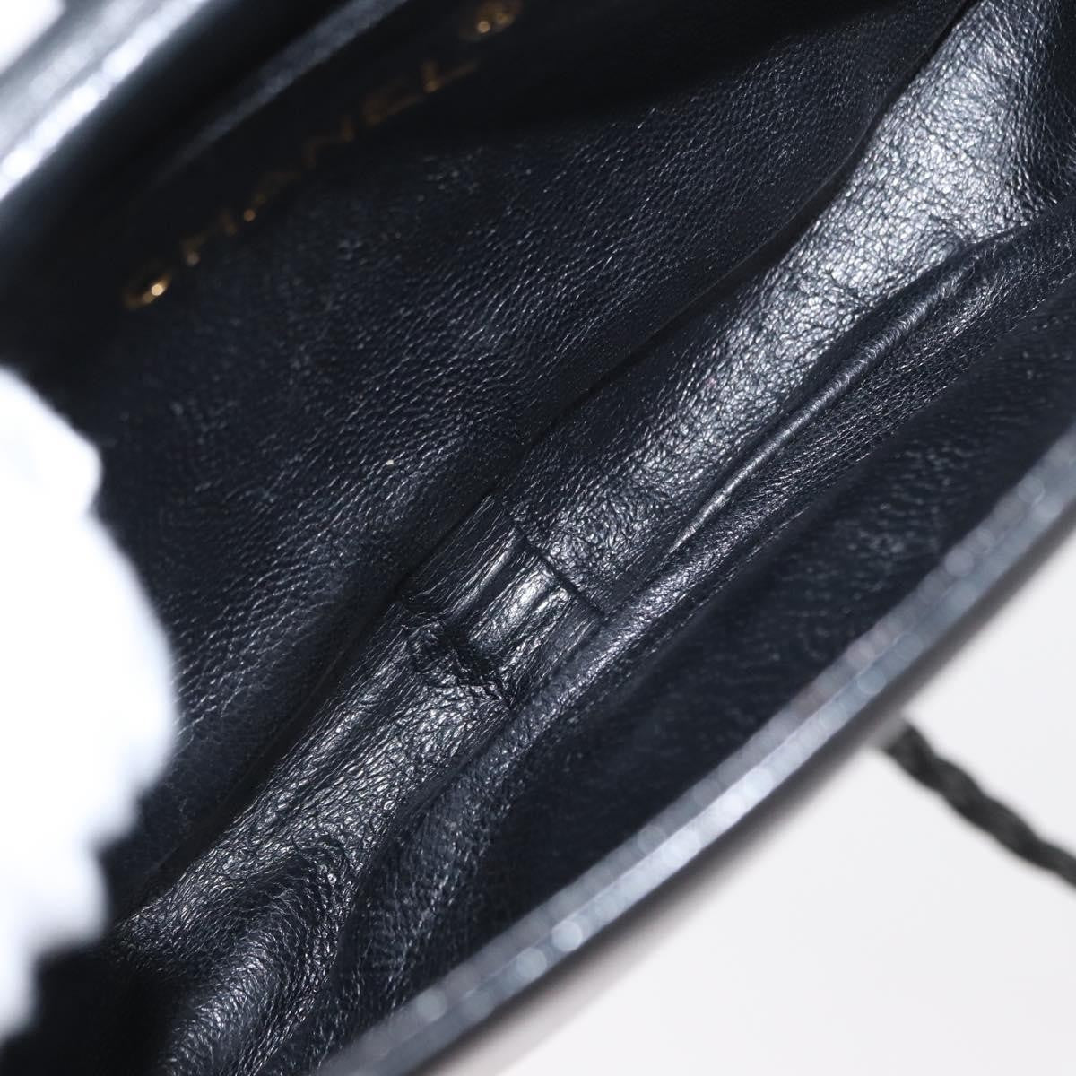 Chanel Vintage CC Stitch Flap Bag Leather, BLACK, LEATHER, Shoulder bag