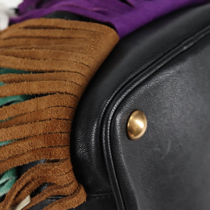 Saint Laurent Fringe Emmanuelle Bucket Bag Multicolor Leather, MULTICOLOUR, LEATHER, Shoulder bag