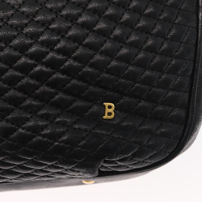 Bally Vintage Chain Shoulder Bag Quilted Leather, BLACK, LEATHER, Shoulder bag