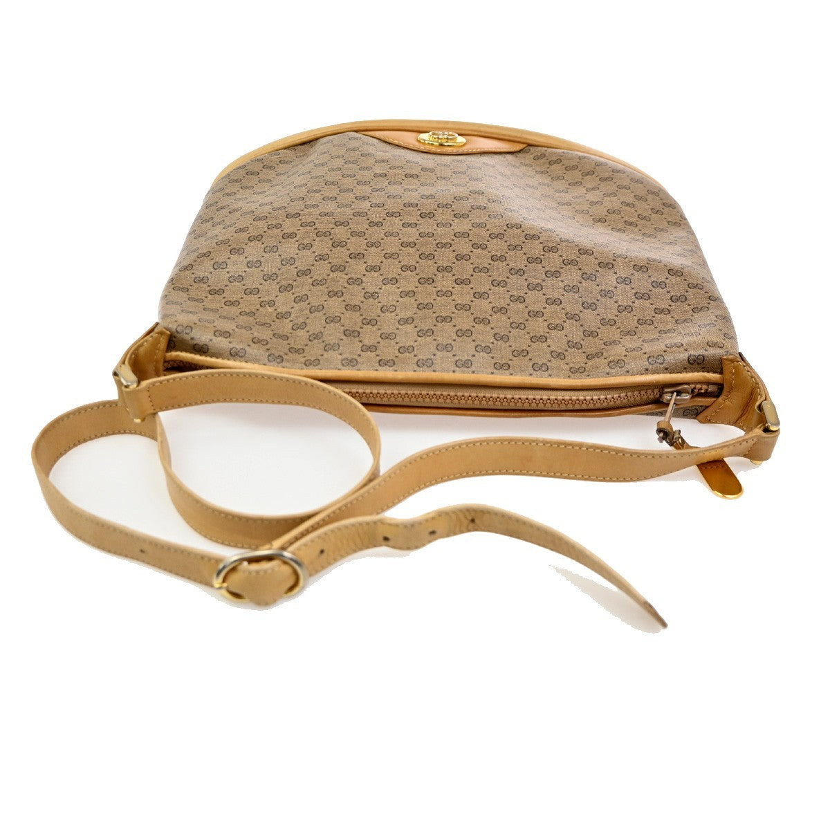 Gucci Vintage Shoulder Bag GG Coated Canvas, BROWN, PVC, Shoulder bag