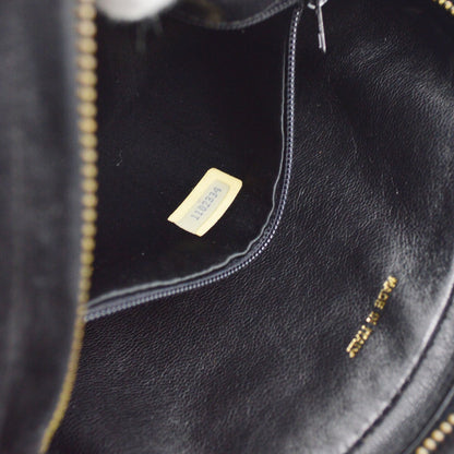 Chanel CC Mark Round chain black suede, BLACK, SUEDE, Shoulder bag