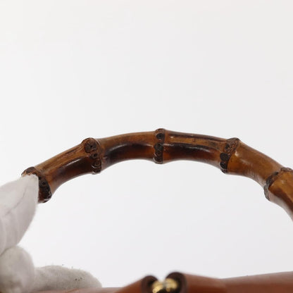 Gucci Vintage Bamboo Backpack Leather, BROWN, LEATHER, Backpack