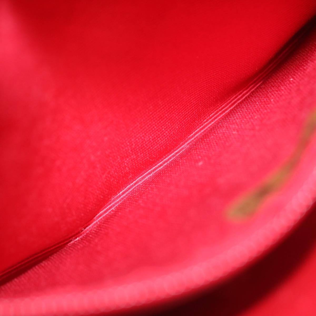 Chanel Vintage Square Chain Handle Flap Bag Quilted Lambskin, RED, LEATHER, Handbag