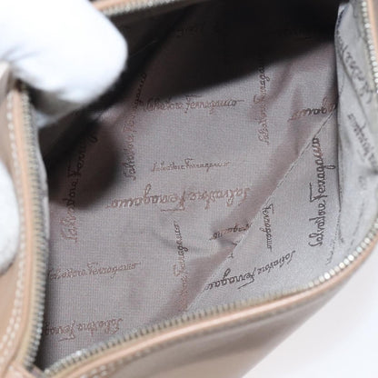 Salvatore Ferragamo Vintage Gancini Pochette Leather, BEIGE, LEATHER, Clutche & pouche