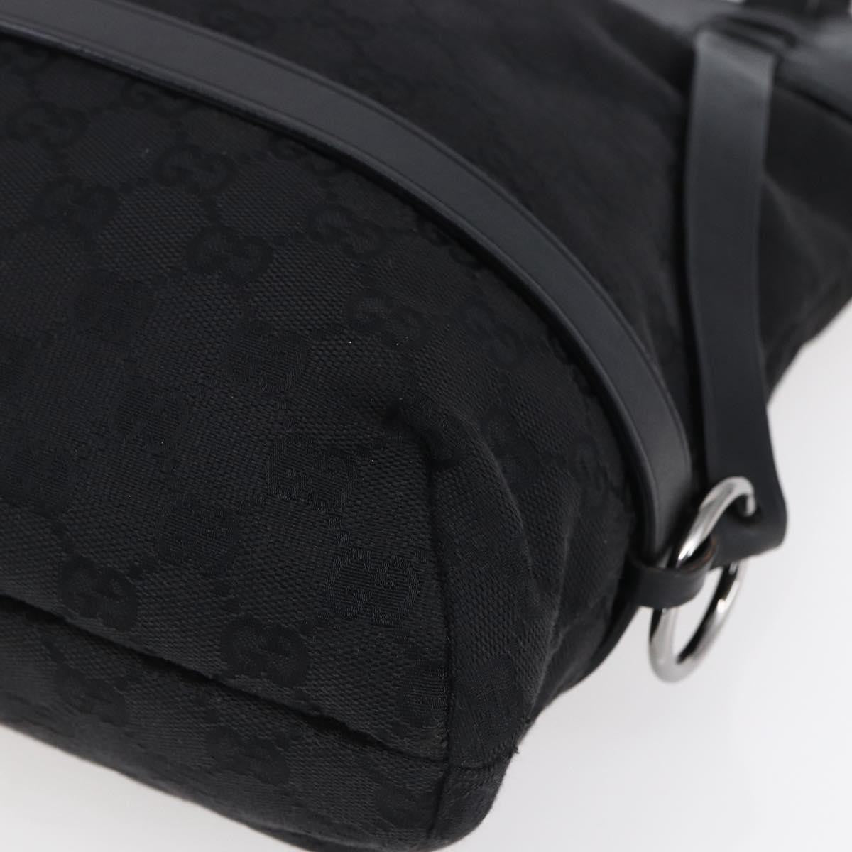 Gucci Vintage Harness Tote GG Canvas with Leather, BLACK, CANVAS, Tote bag