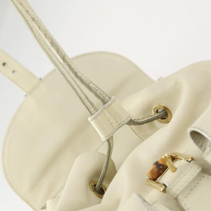 Gucci Vintage Bamboo Backpack Leather, BEIGE, LEATHER, Backpack