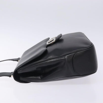 Salvatore Ferragamo Gancini Shoulder Bag Leather, BLACK, LEATHER, Shoulder bag