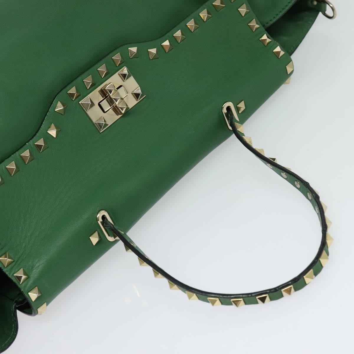 Valentino Garavani Rockstud Tote Soft Leather, GREEN, LEATHER, Tote bag