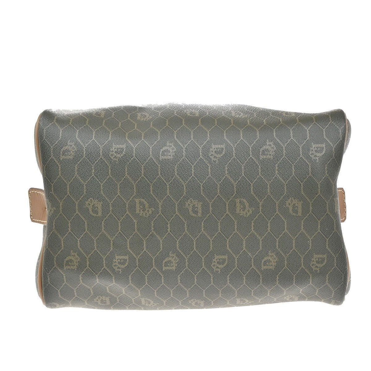 Christian Dior Vintage Honeycomb Handbag Canvas Leather, BROWN, CANVAS, Handbag